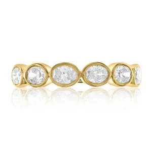 0.97ct tw Oval Cut Diamond Bezel Set Eternity Band