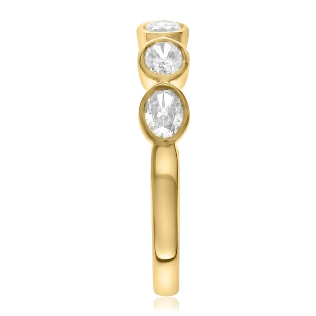 0.97ct tw Oval Cut Diamond Bezel Set Eternity Band
