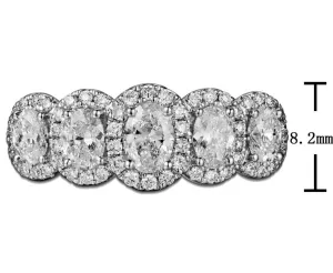 1.69ct t.w. Five Oval-cut Diamonds with Halo Ring
