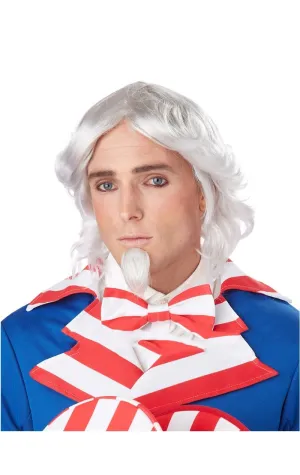 Adult Uncle Sam Wig & Chin Patch Accessory