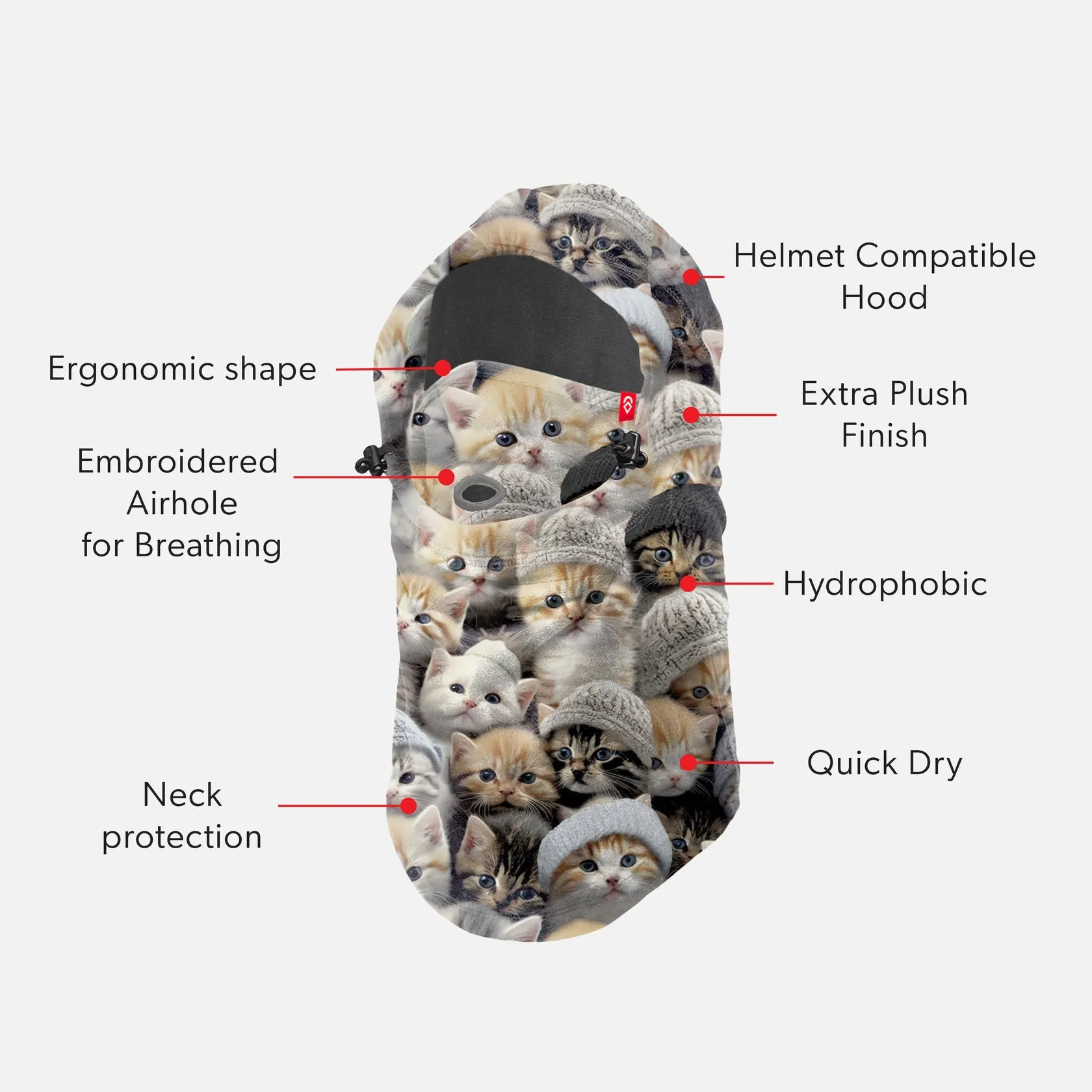 Airhole Junior Milk Fleece Airhood - Kitties