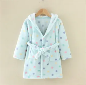 Aqua Dotted Kids Robe