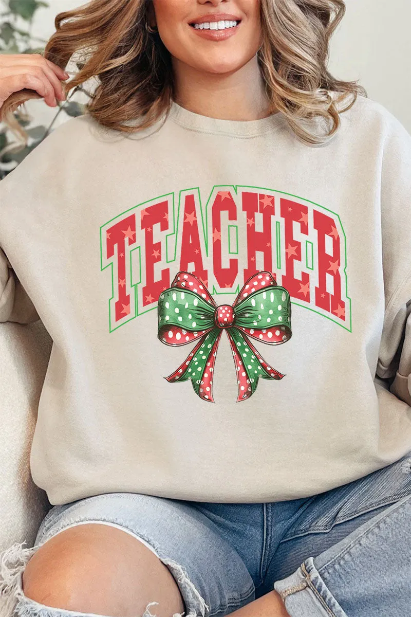Arched Red And Green Teacher Unisex NuBlend Crew Sweatshirt