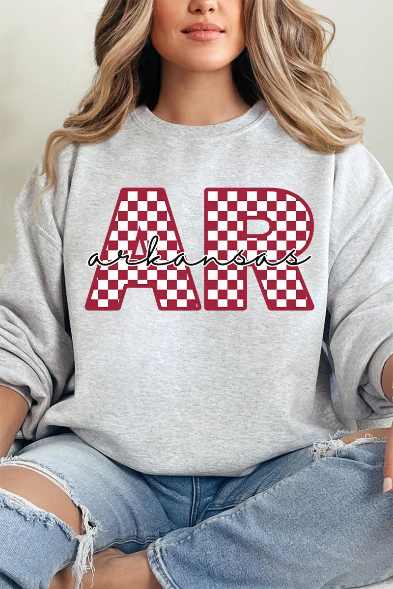 Arkansas Checkered Unisex NuBlend Crew Sweatshirt