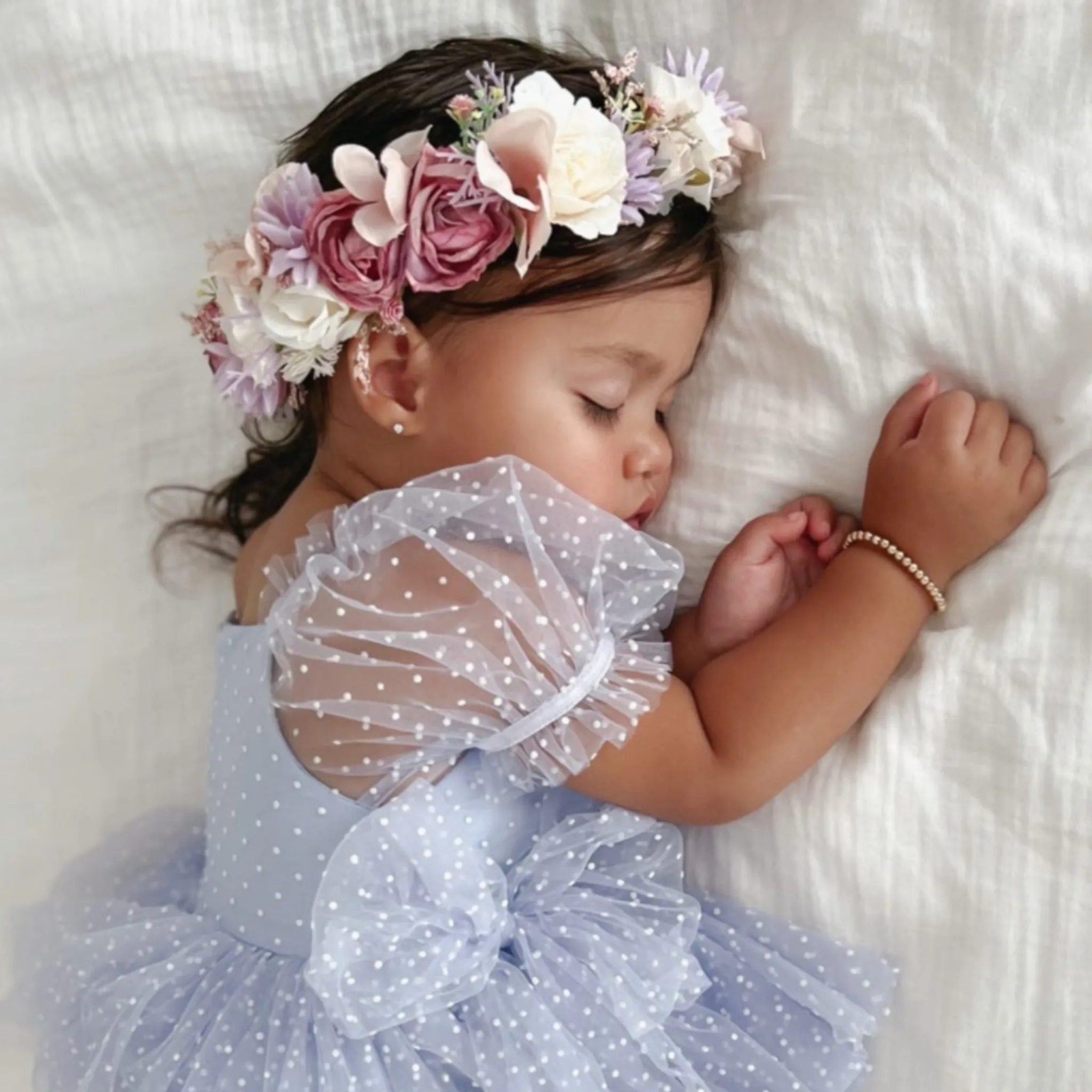 Babies/Toddlers Sterling Silver Beaded Stretch or Clasp Keepsake Bracelet - 3mm, 4mm