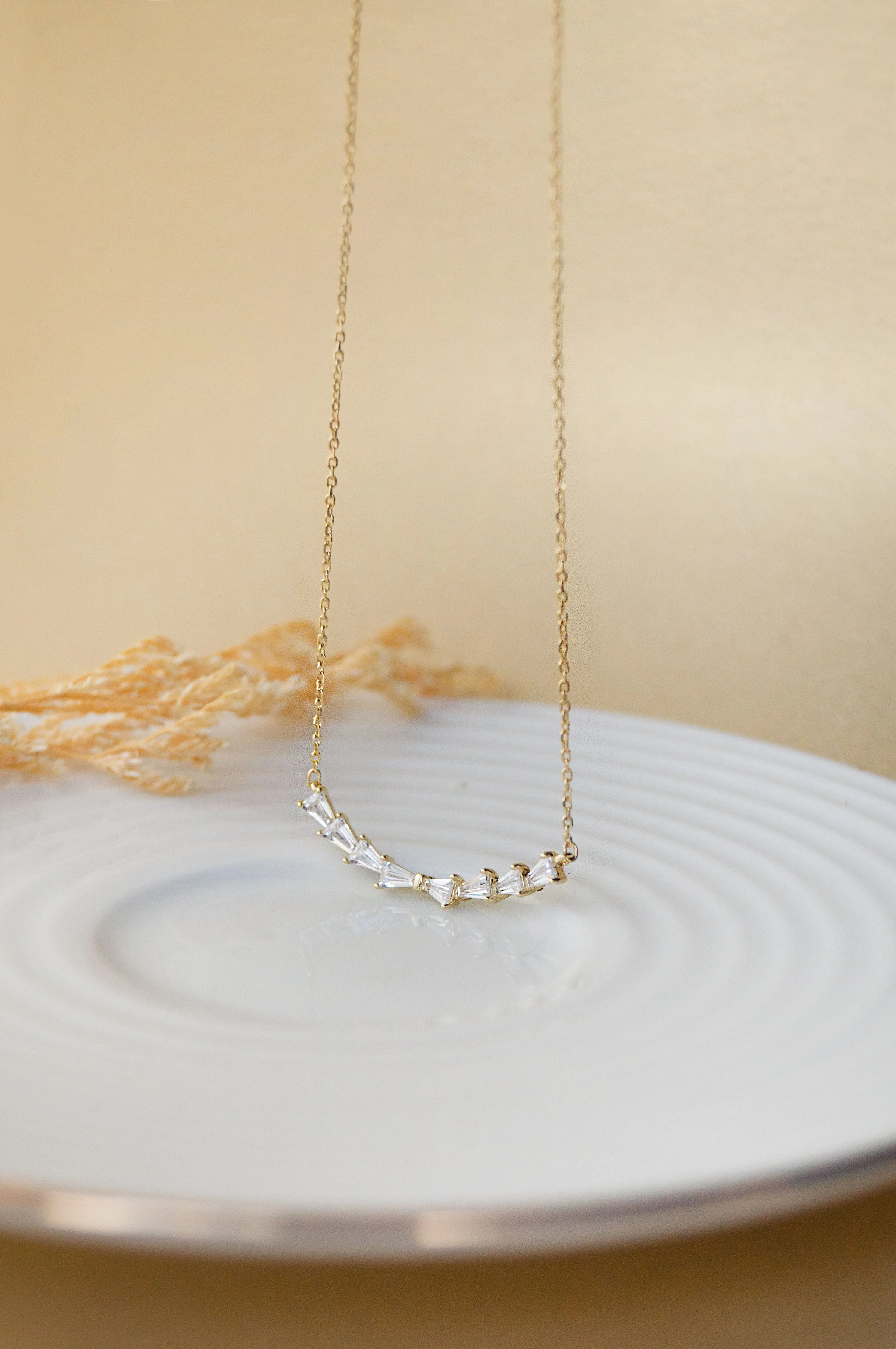 Baguetty Smile Gold Plated Sterling Silver Chain Necklace