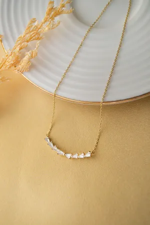 Baguetty Smile Gold Plated Sterling Silver Chain Necklace