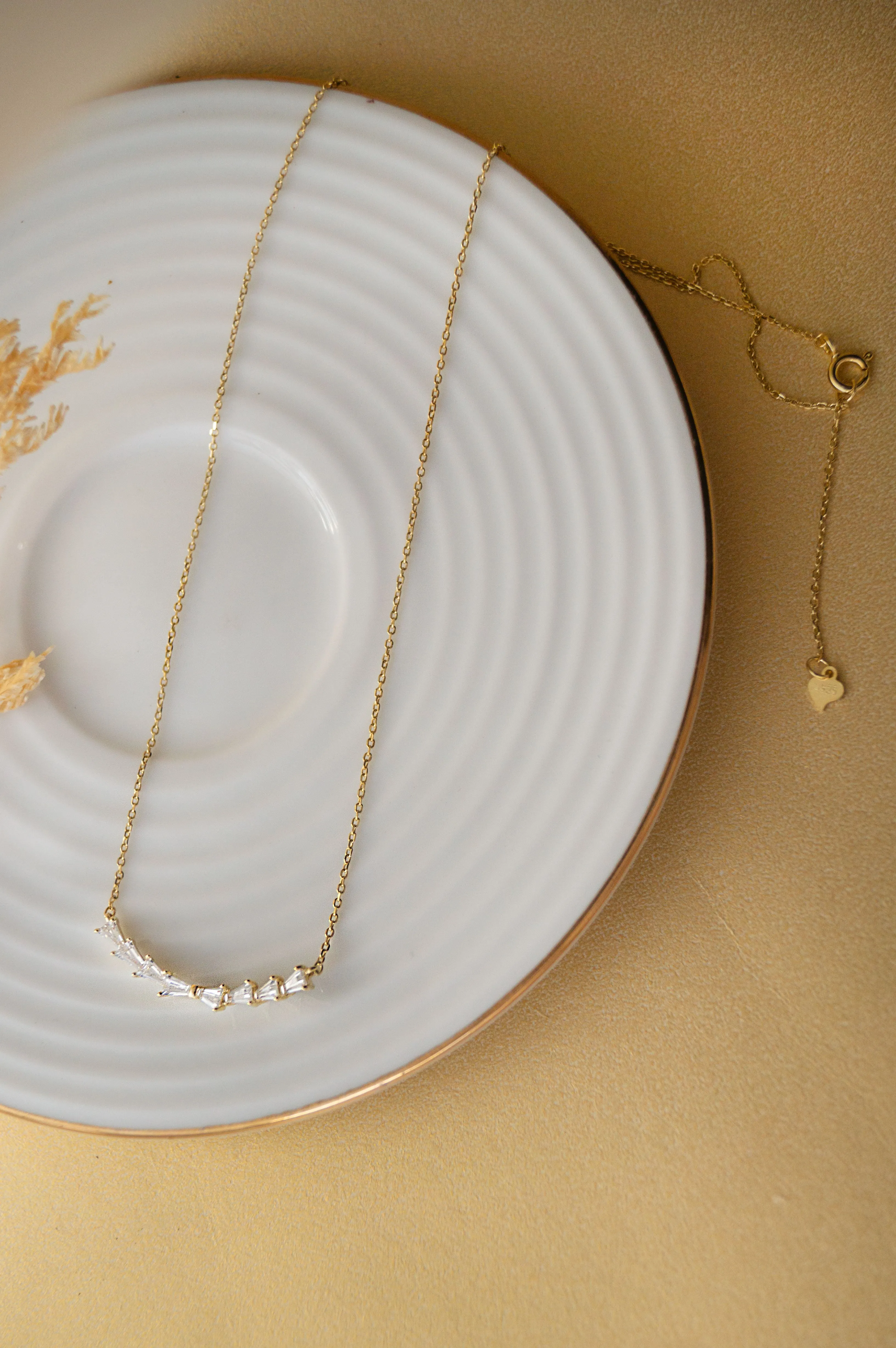 Baguetty Smile Gold Plated Sterling Silver Chain Necklace