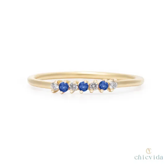 Beaded Eternity Sapphire ring