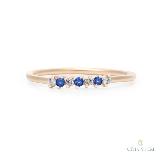 Beaded Eternity Sapphire ring