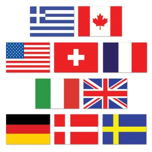 Beistle Mini International Flag Cutouts (10/pkg)   (10/Pkg) Party Supply Decoration : International