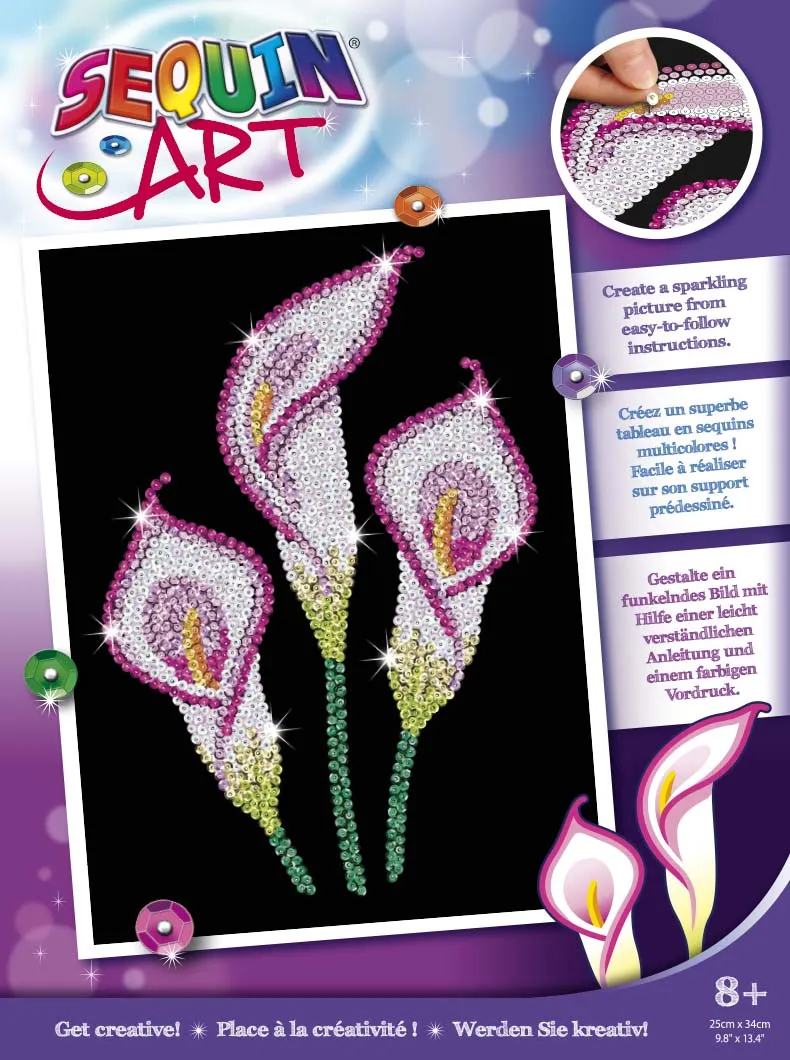 CALLA LILY Sequin Art® Purple - Sparkling Art Picture Craft Kit