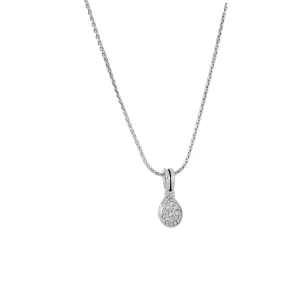 Celebration Collection Pear Shaped Pavé Pendant Necklace 16-18"