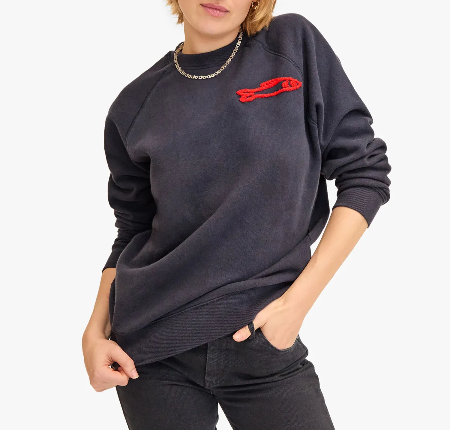 Chenille Sardine sweatshirt- navy