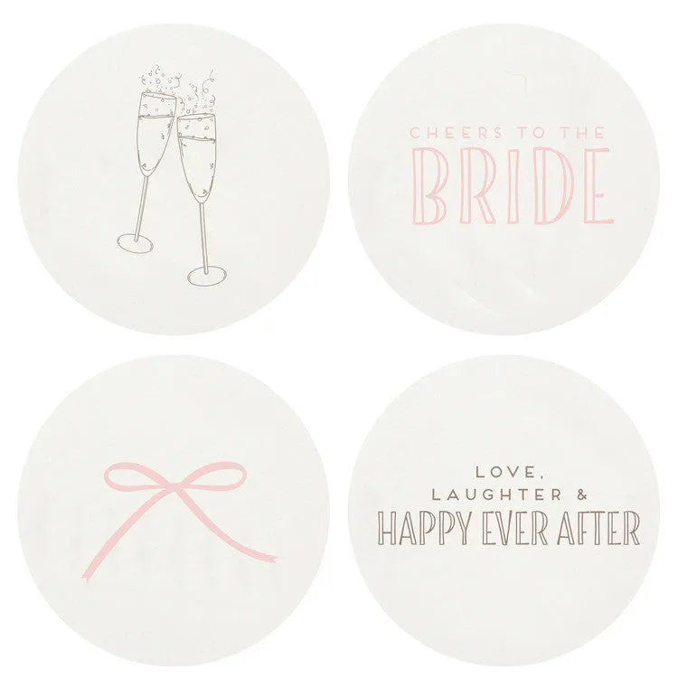 COASTERS  - HP - WEDDING LARGE BOX SET OF 100 LETTERPRESSED