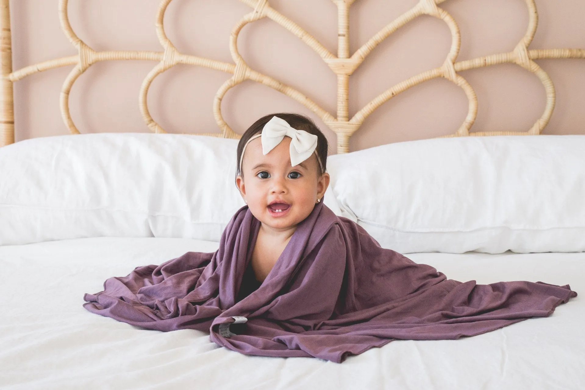 Copper Pearl Plum Knit Swaddle Blanket