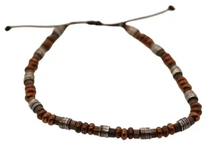 Copper, Silver, and Brass Beaded Bracelet