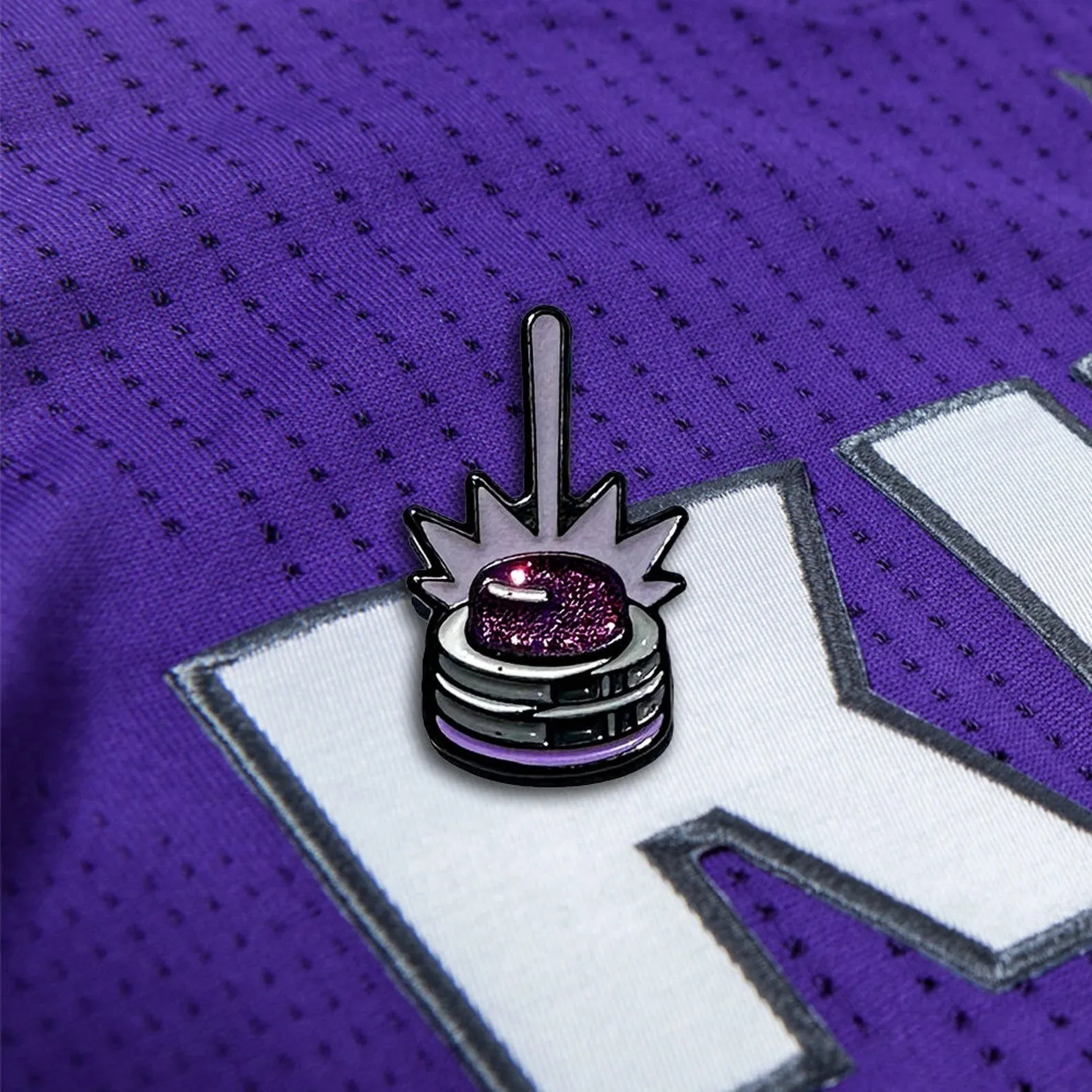 Courtside Pins: SAC Kings Beam 1" Glow-In-The-Dark Pin Meme Lapel Enamel Pin