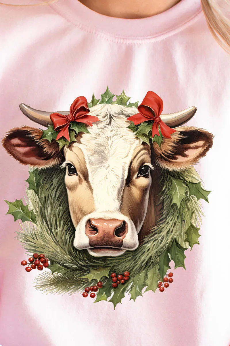Cow Christmas On The Farm Unisex NuBlend Crew Sweatshirt