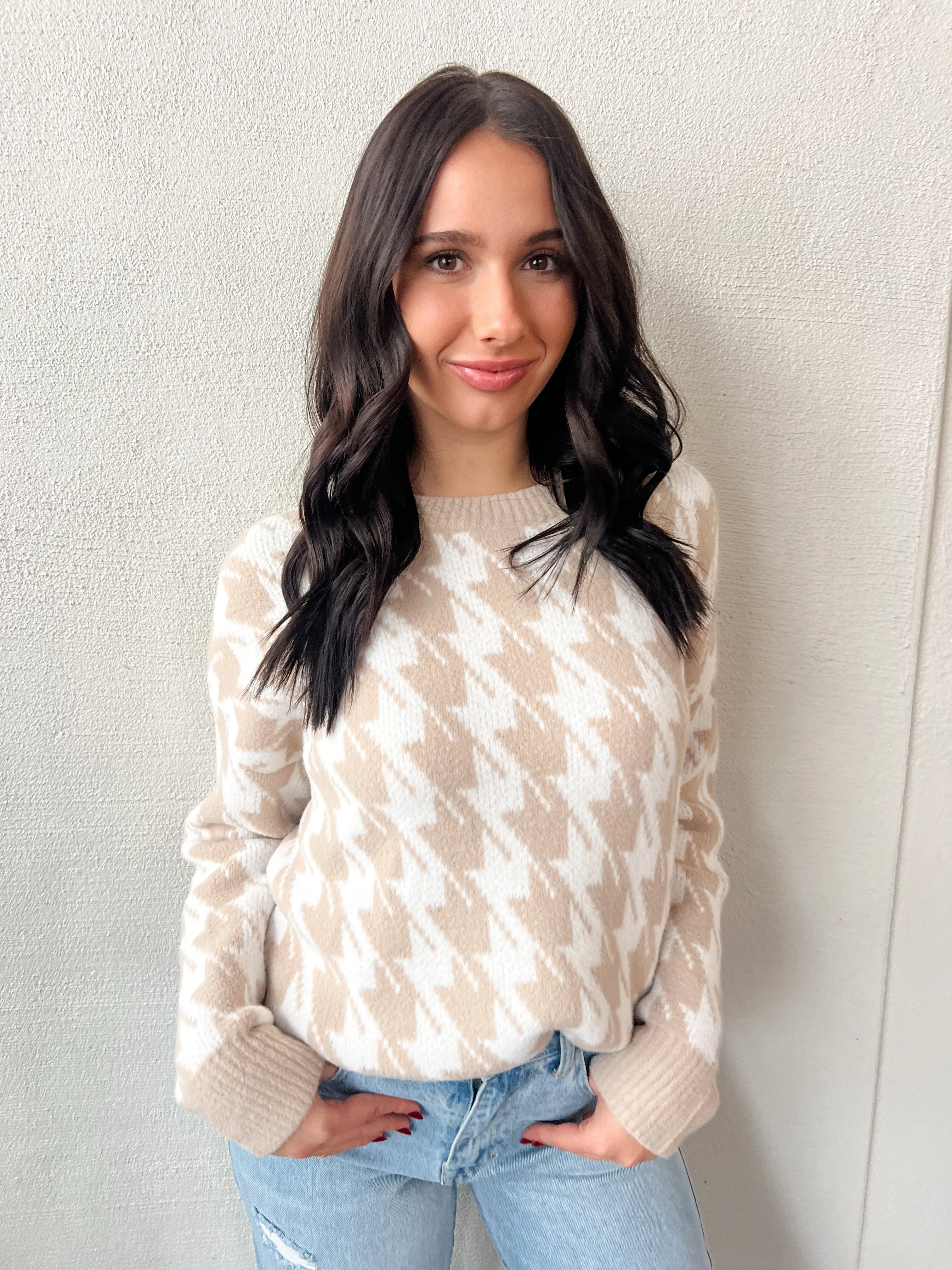 Cozy Almond Knit Sweater