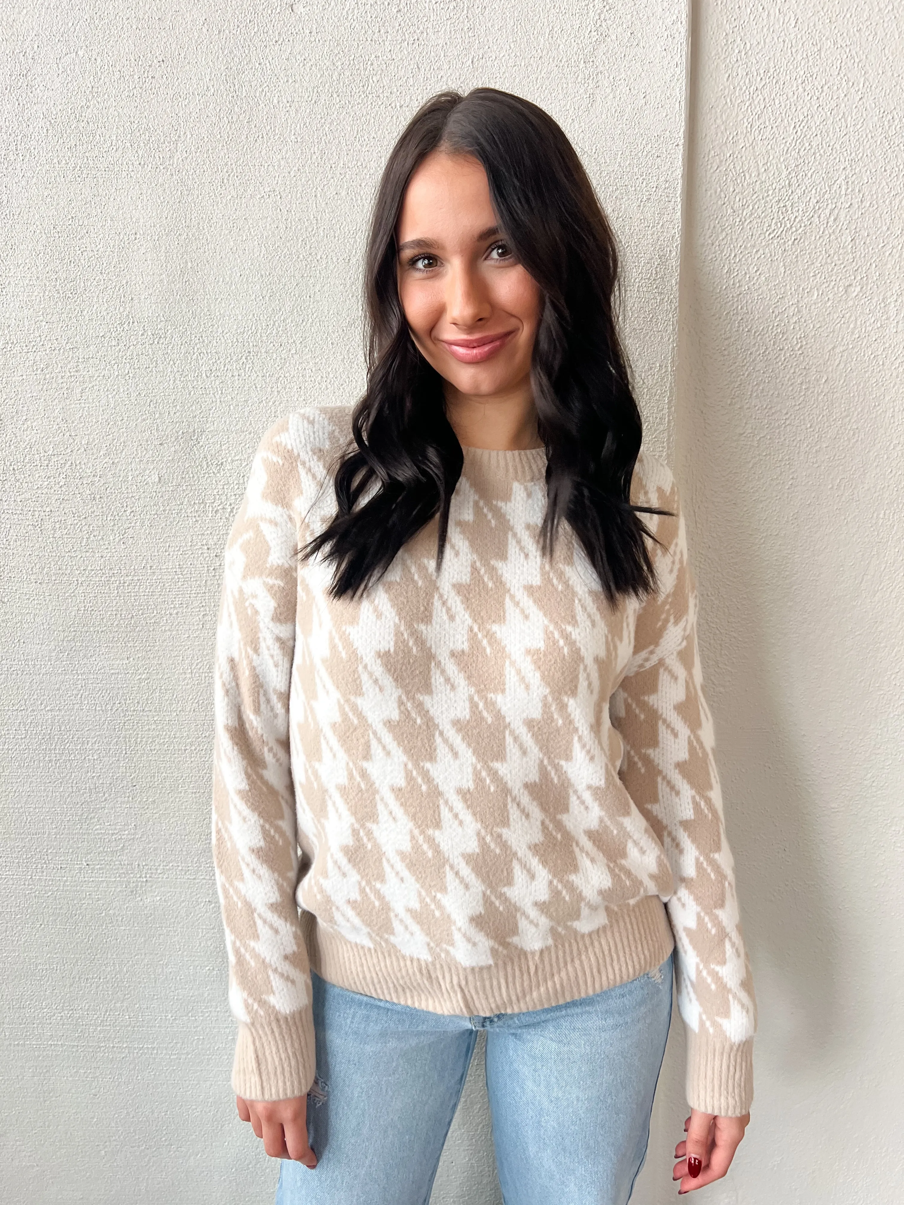 Cozy Almond Knit Sweater
