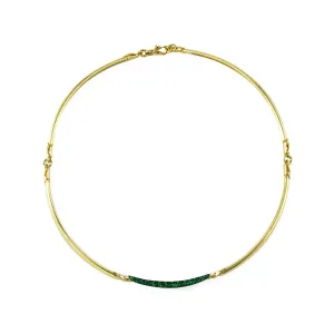 Crescent Pavé Choker - 18K Gold Vermeil   CZ Vert