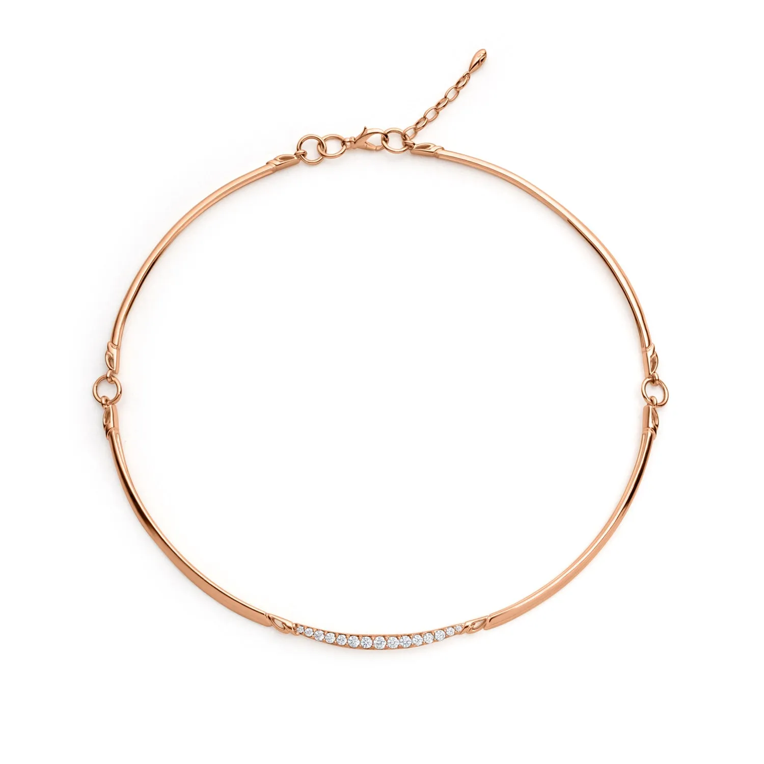 Crescent Pavé Choker - 18K Rose Gold Vermeil   CZ Blanc