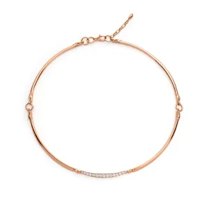 Crescent Pavé Choker - 18K Rose Gold Vermeil   CZ Blanc