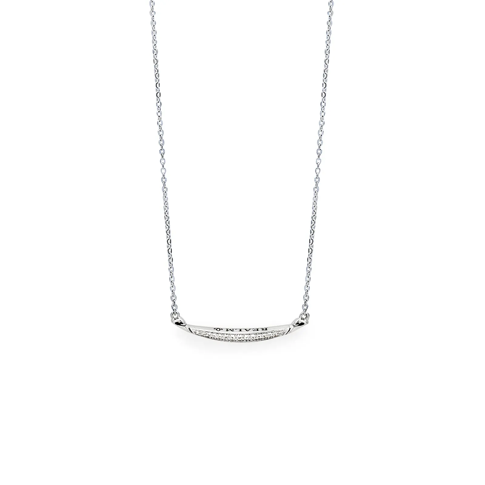 Crescent Pavé Necklace Medium - Sterling Silver   CZ Blanc