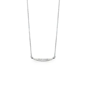 Crescent Pavé Necklace Medium - Sterling Silver   CZ Blanc