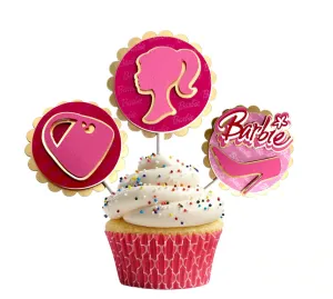 Cupcake Toppers Set Barbie Themed.