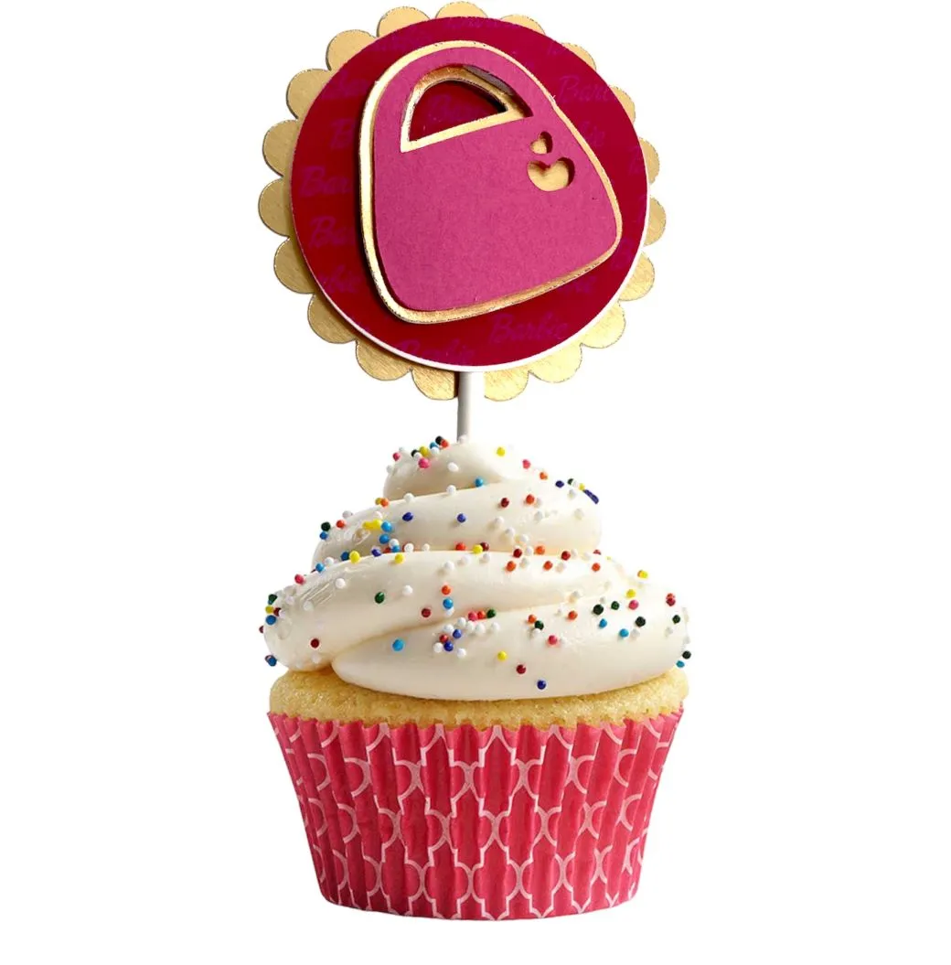 Cupcake Toppers Set Barbie Themed.