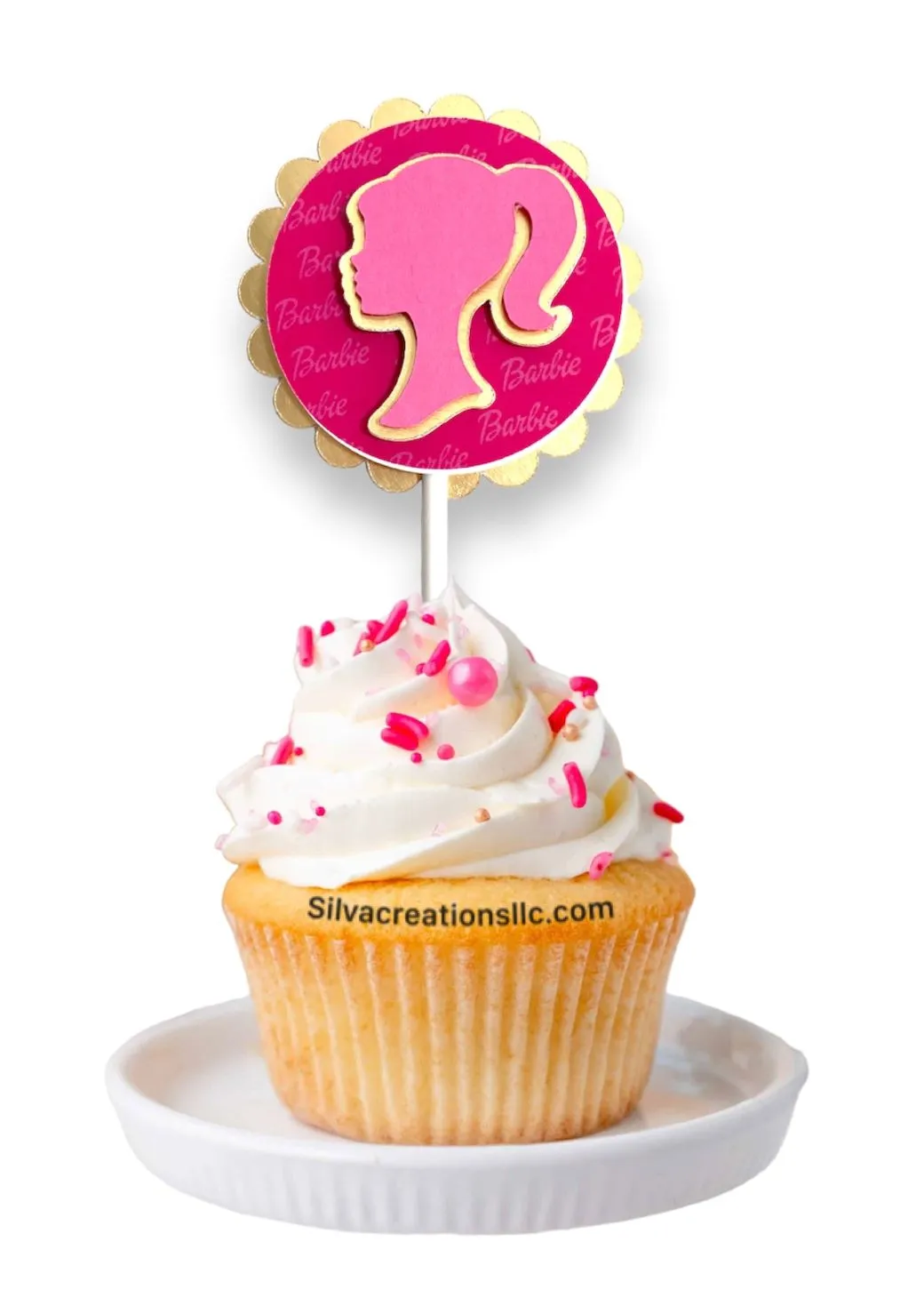 Cupcake Toppers Set Barbie Themed.