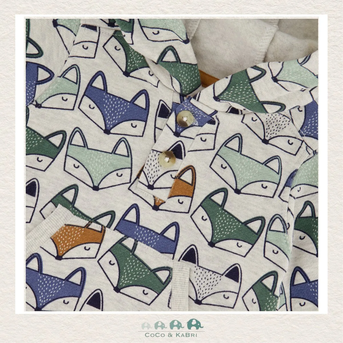 Deux Par Deux: Baby Boy Fox Fleece Hooded Jumpsuit