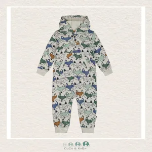 Deux Par Deux: Baby Boy Fox Fleece Hooded Jumpsuit