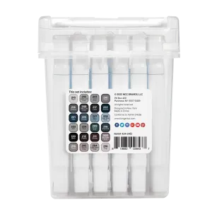 double-ended art markers - 24 asst. Gray Tone colors