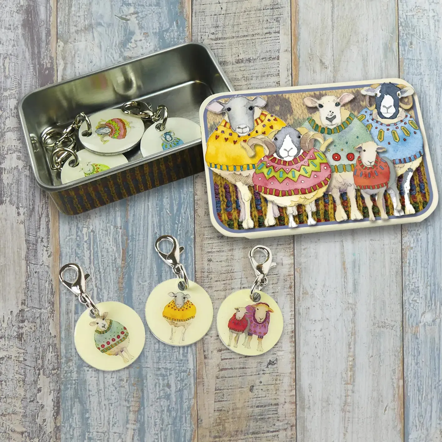 Emma Ball Stitch Markers in a Pocket Tin