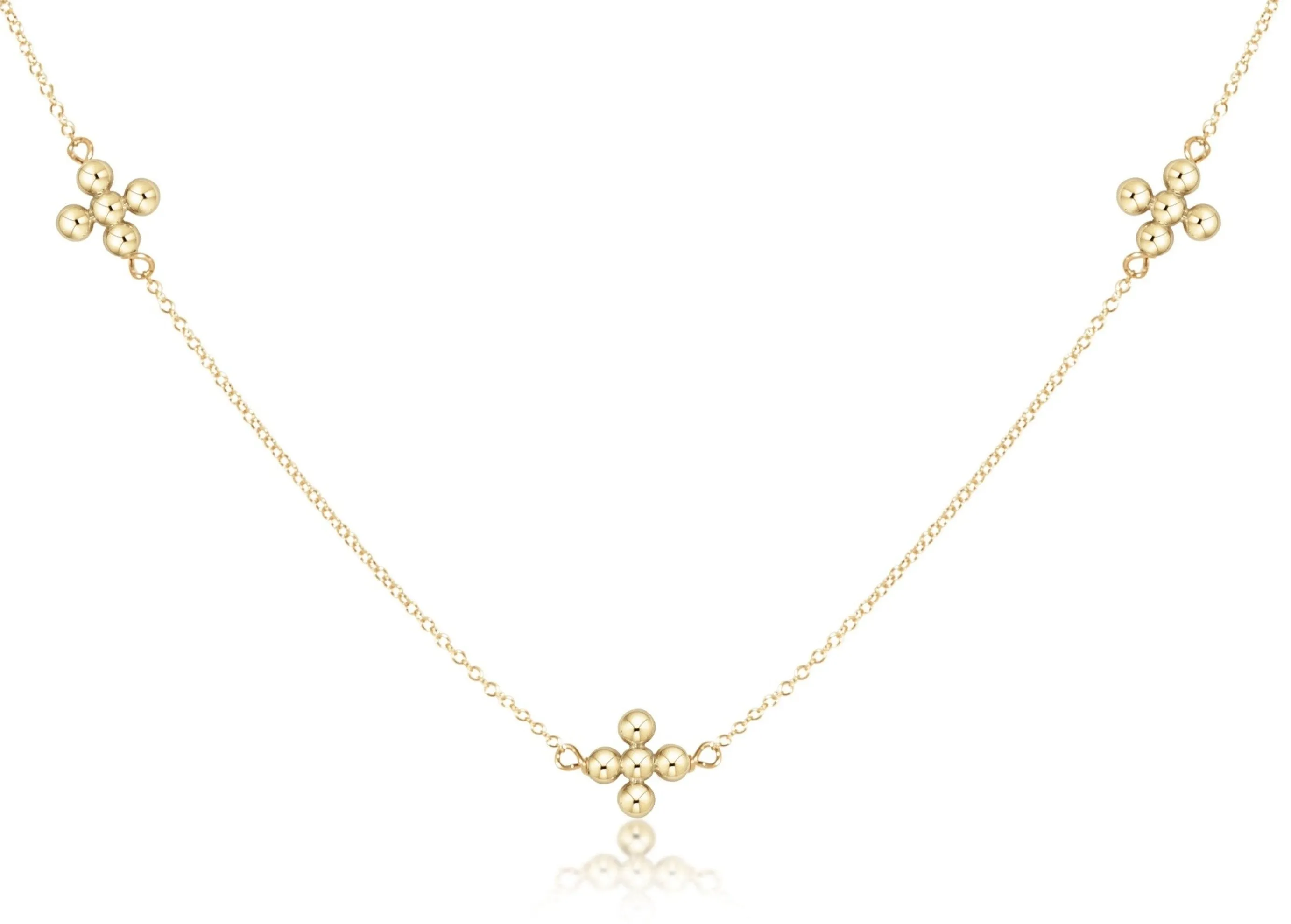 Enewton 15" Choker Simplicity Chain Gold - Classic Beaded Signature Cross Gold