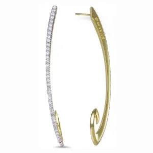 Exclamation Pavé Earring Large - 18K Gold Vermeil   CZ Blanc