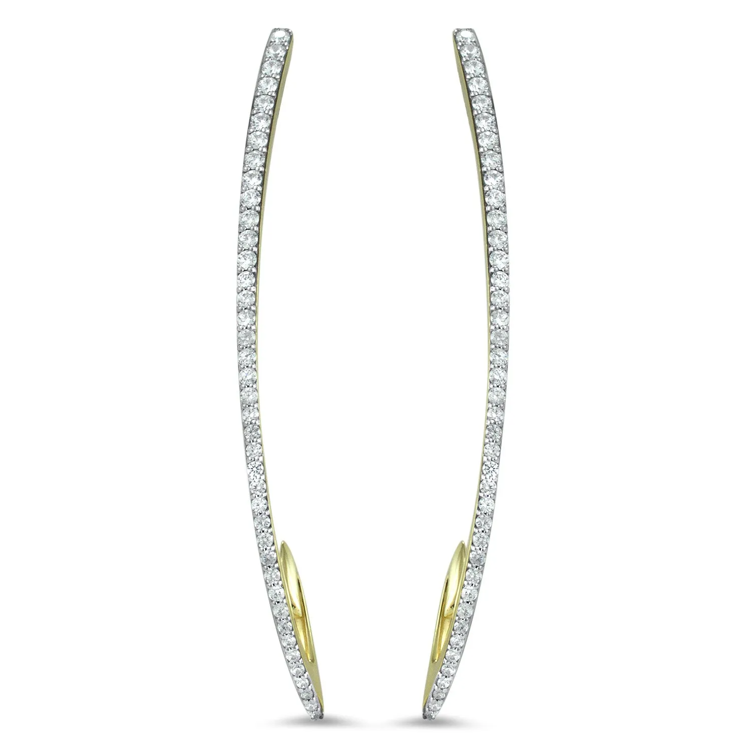 Exclamation Pavé Earring Large - 18K Gold Vermeil   CZ Blanc