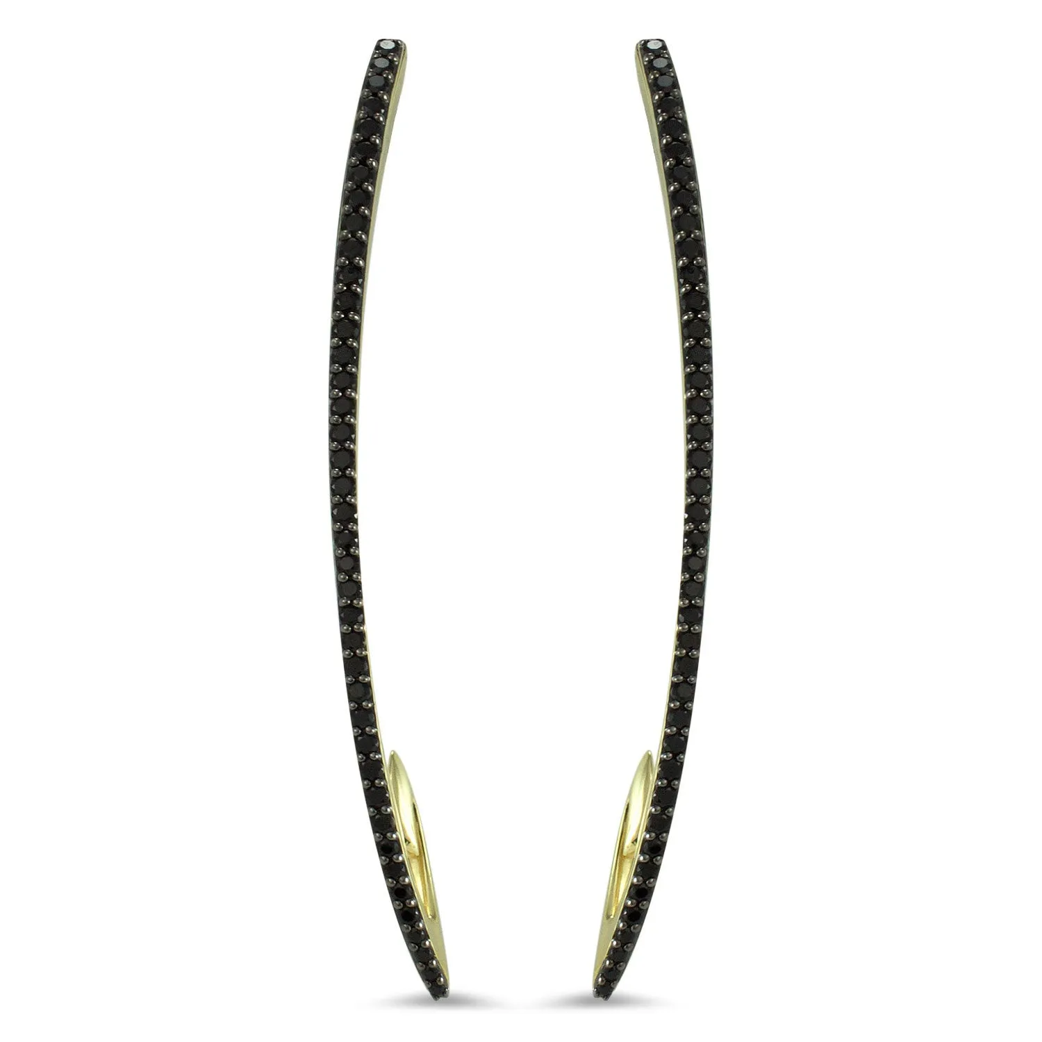 Exclamation Pavé Earring Large - 18K Gold Vermeil   CZ Noir