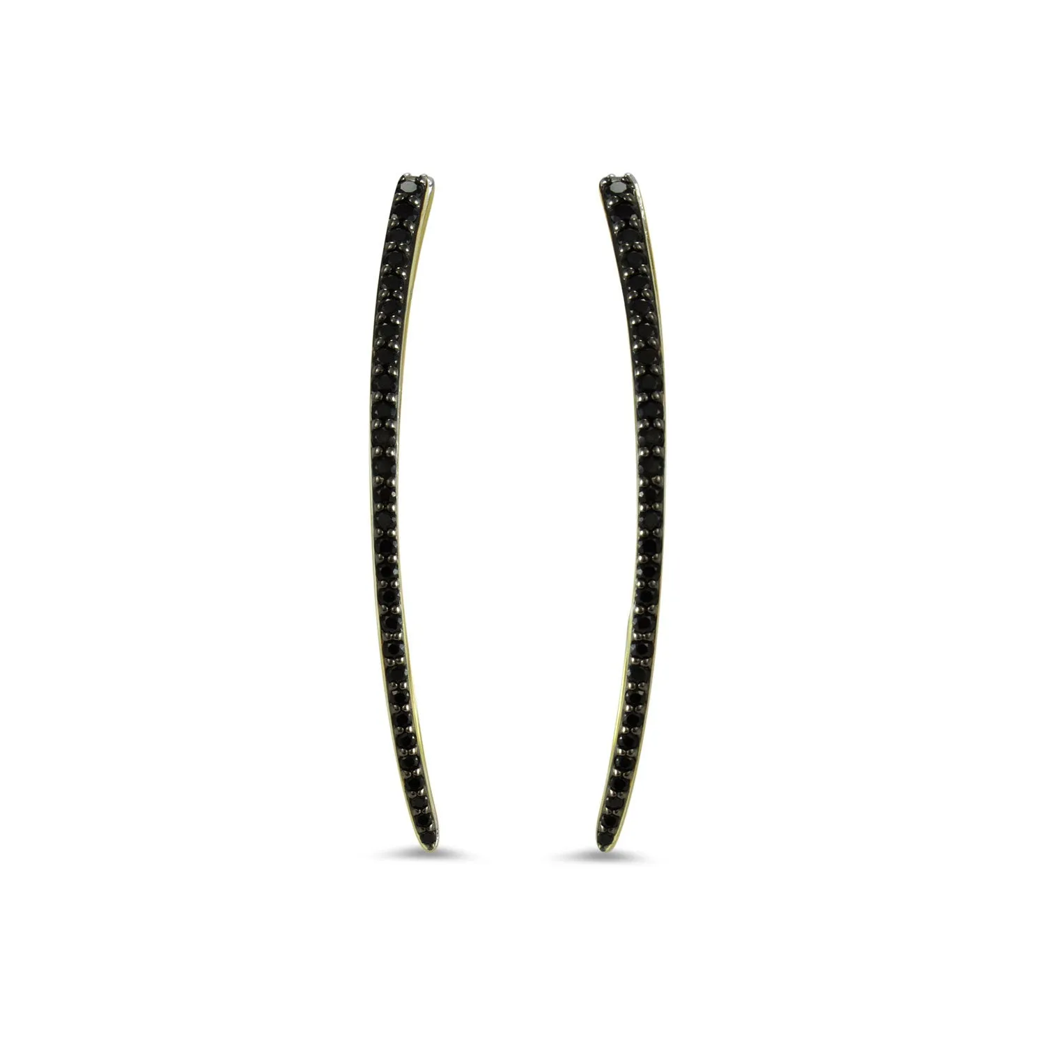 Exclamation Pavé Earring Medium - 18K Gold Vermeil   CZ Noir