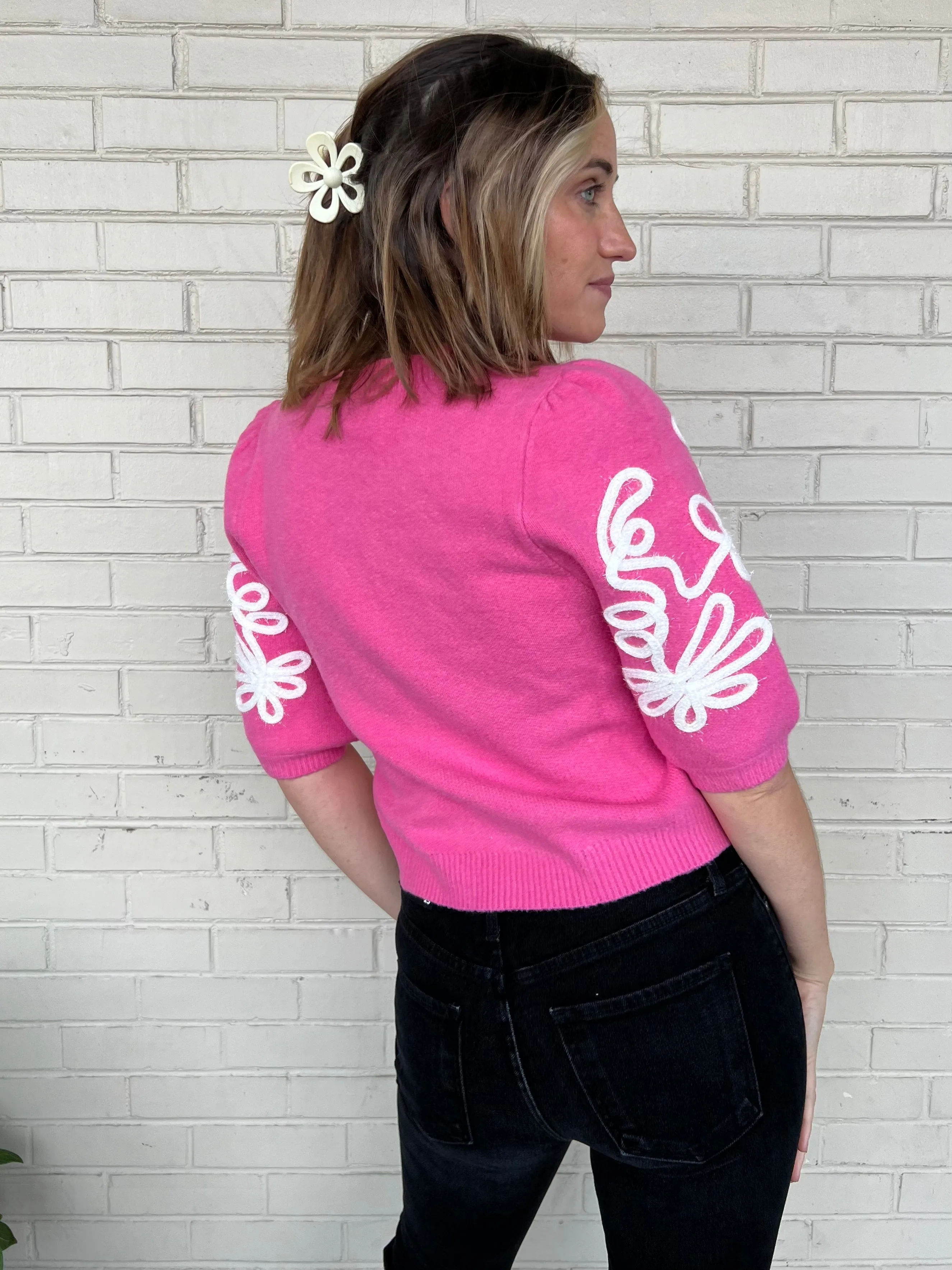 Feeling Festive Embroidered Knit Top
