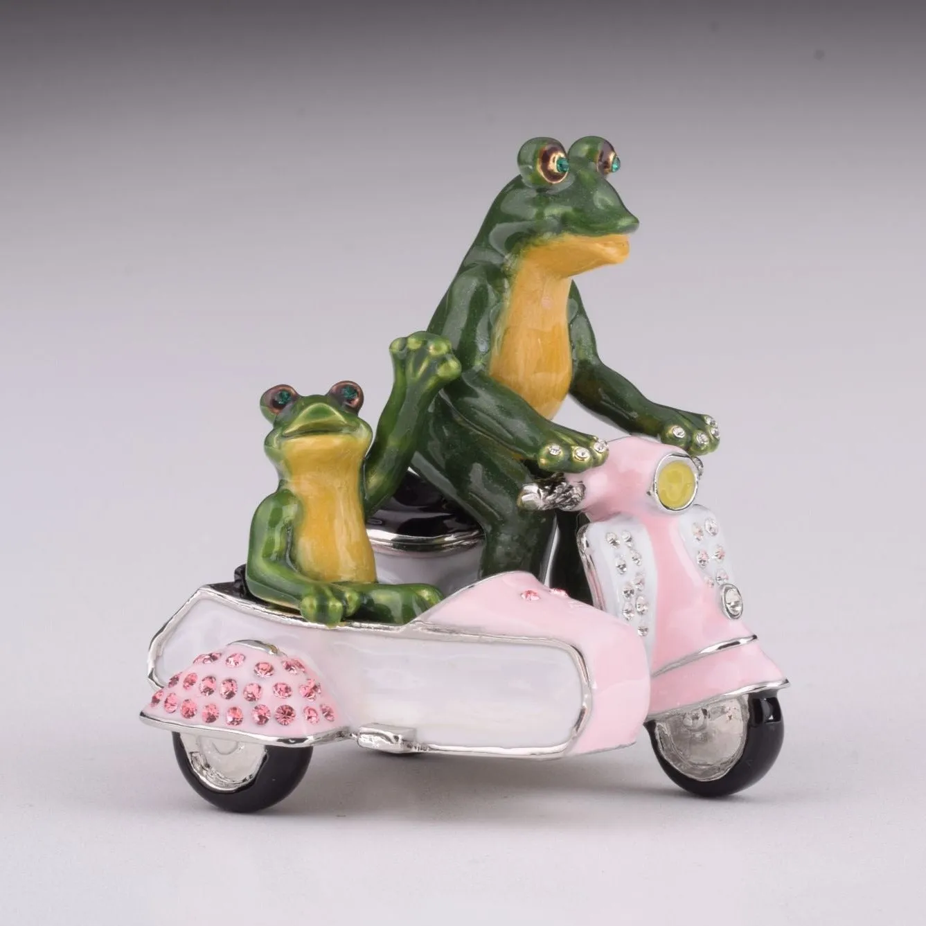 Frogs Riding Vespa with Sidecar