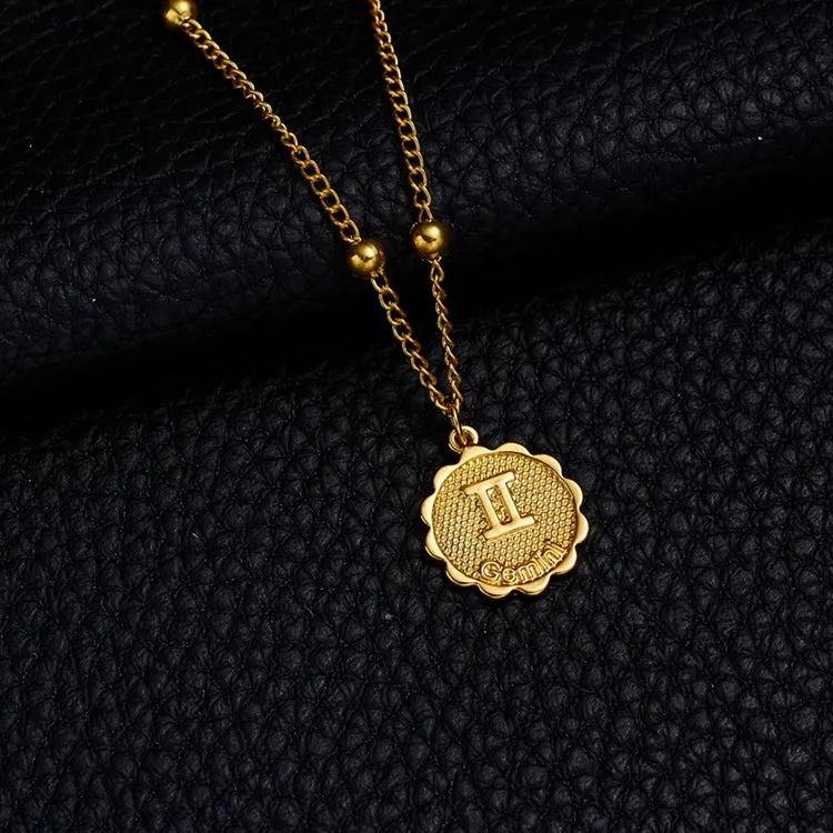 Gemini gold zocoin necklace