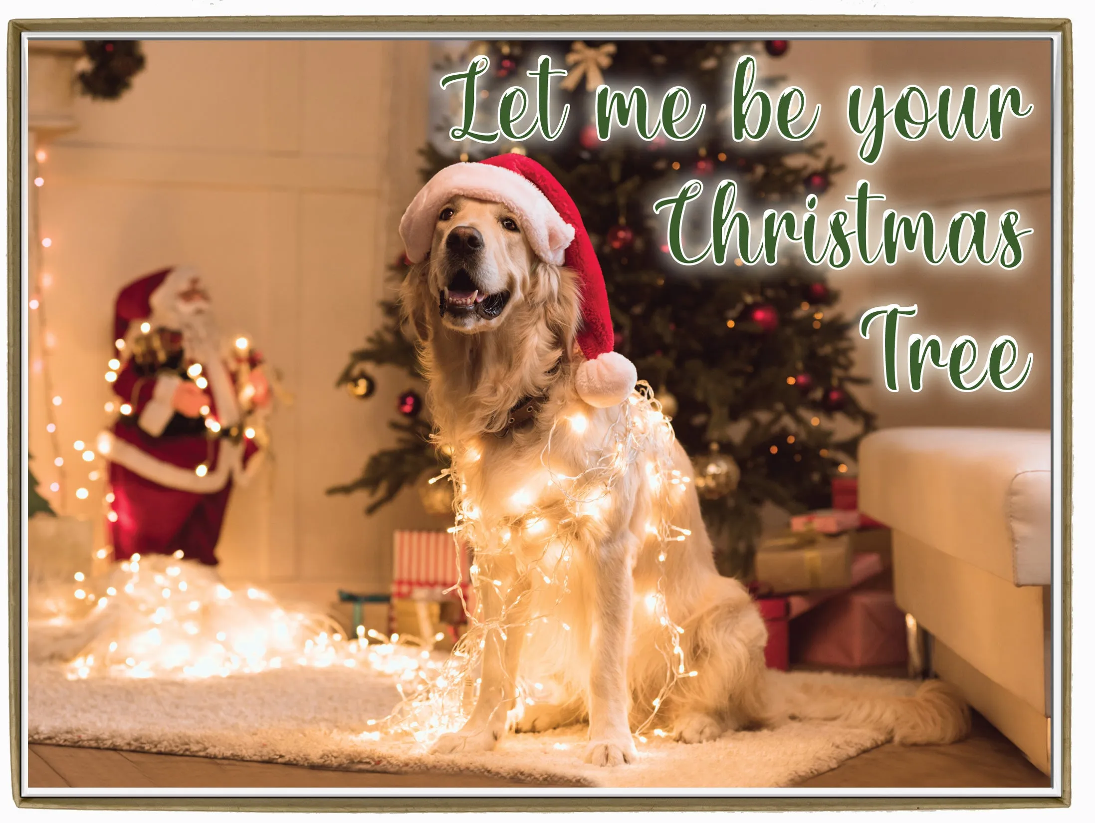Glory To Dog Let Me Be Your Christmas Tree Christmas Cards and Greeting Card Envelopes