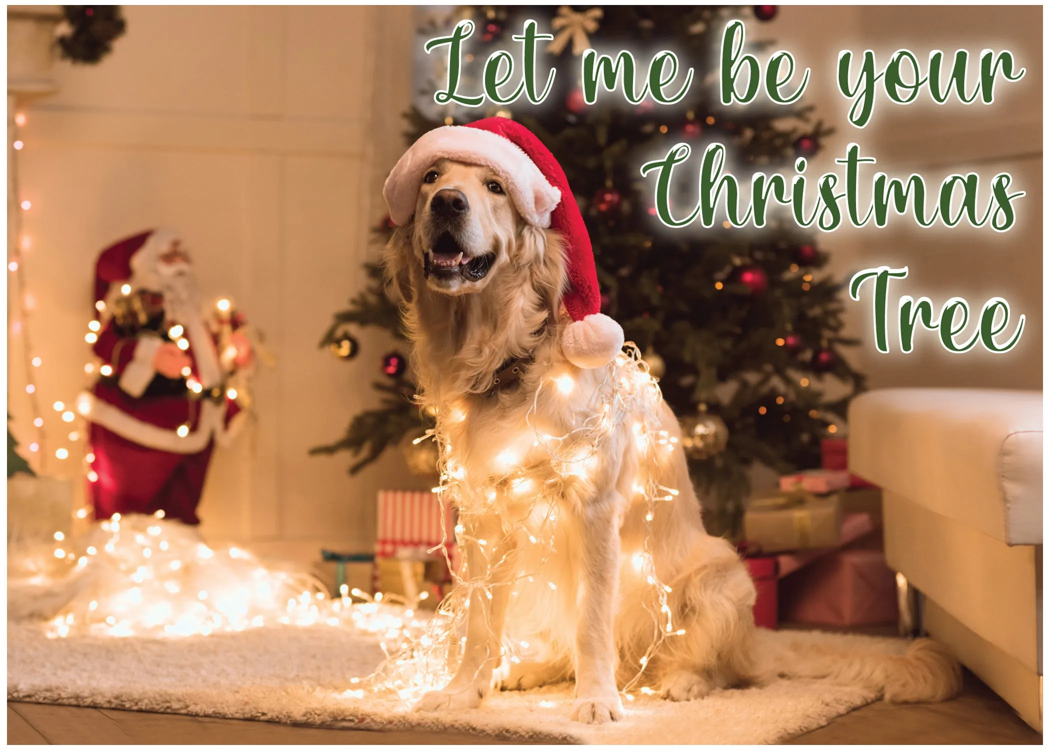 Glory To Dog Let Me Be Your Christmas Tree Christmas Cards and Greeting Card Envelopes