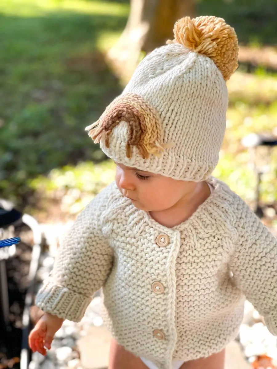 Gold Rainbow Knit Beanie Hat