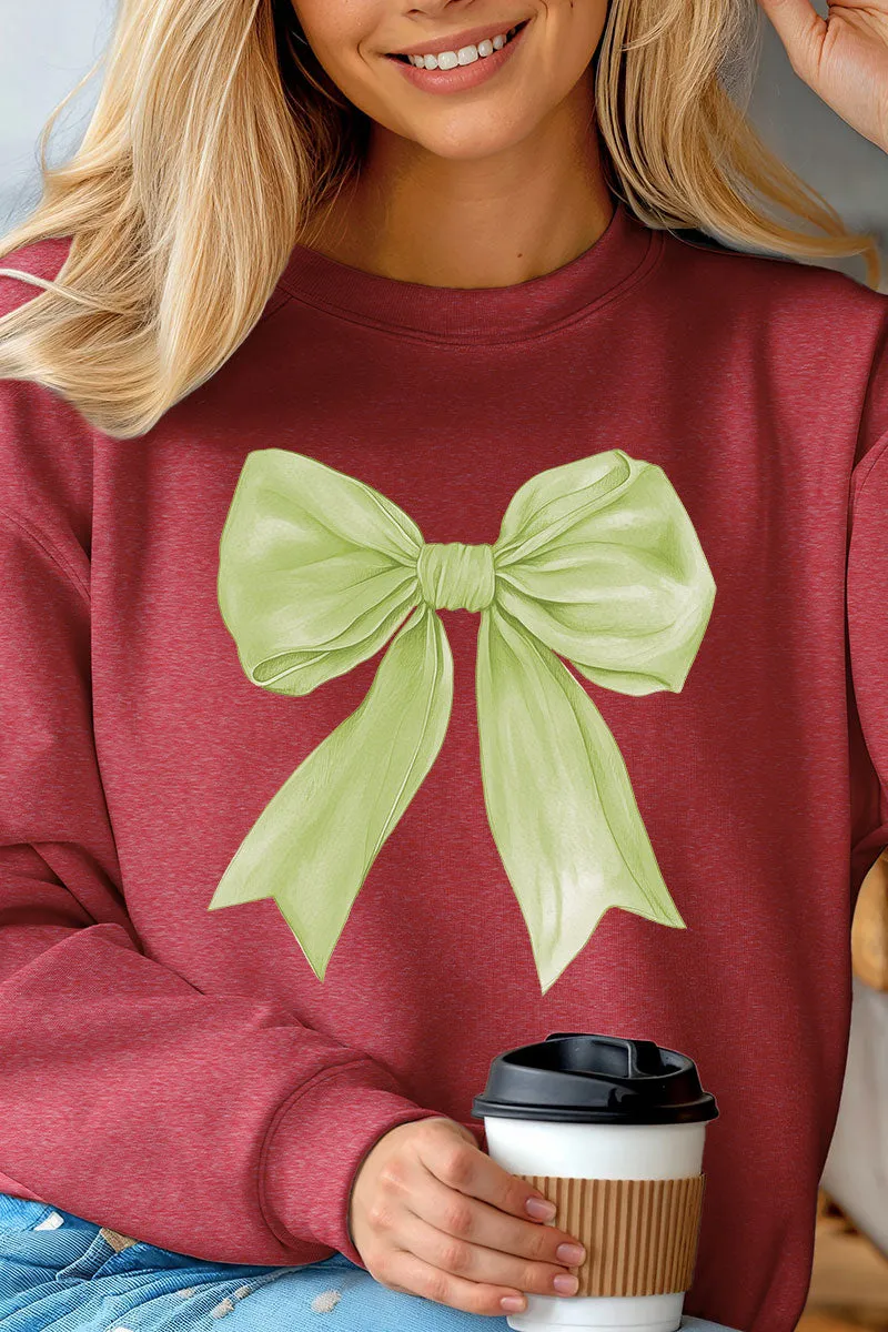 Green Watercolor Bow Unisex NuBlend Crew Sweatshirt