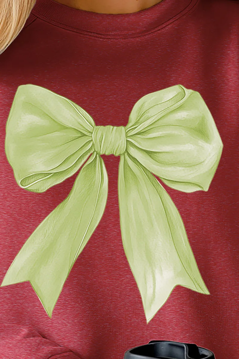Green Watercolor Bow Unisex NuBlend Crew Sweatshirt